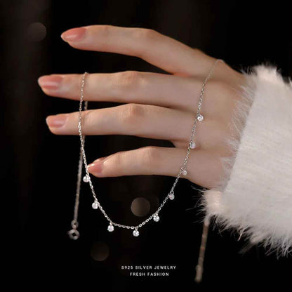 925 Sterling Silver Necklace Charm Jewelry - Fashionable Collarbone Chain - xl952 - Touchy Style