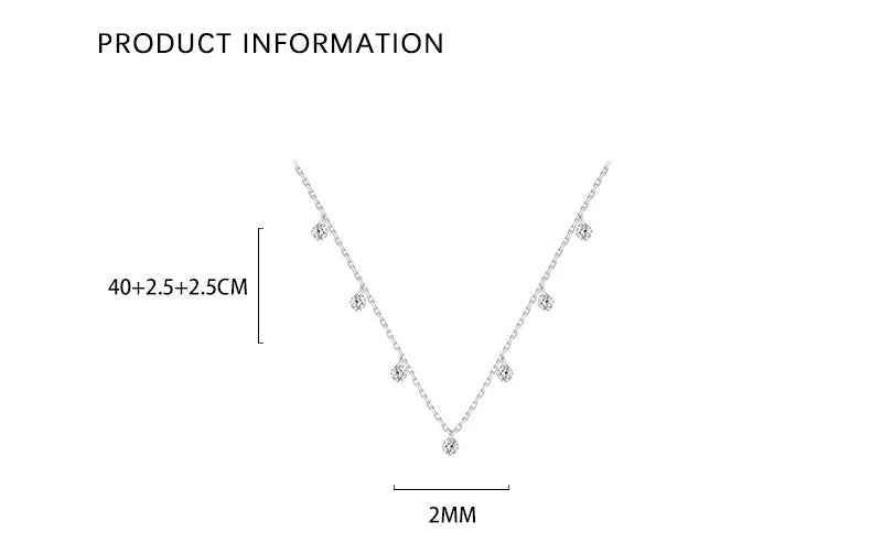 925 Sterling Silver Necklace Charm Jewelry - Fashionable Collarbone Chain - xl952 - Touchy Style