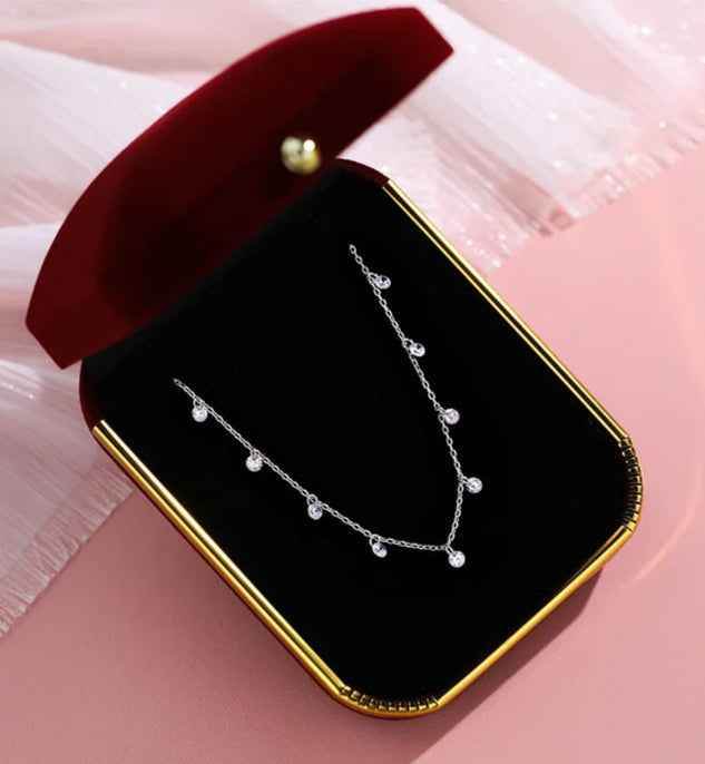 925 Sterling Silver Necklace Charm Jewelry - Fashionable Collarbone Chain - xl952 - Touchy Style