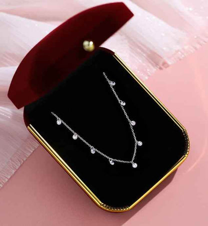 925 Sterling Silver Necklace Charm Jewelry - Fashionable Collarbone Chain - xl952 - Touchy Style