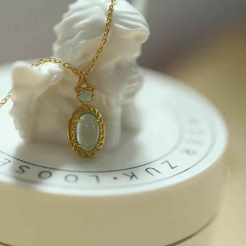 925 Sterling Silver Necklace Charm Jewelry - French Light Oval Pendant - Xm305 - Touchy Style