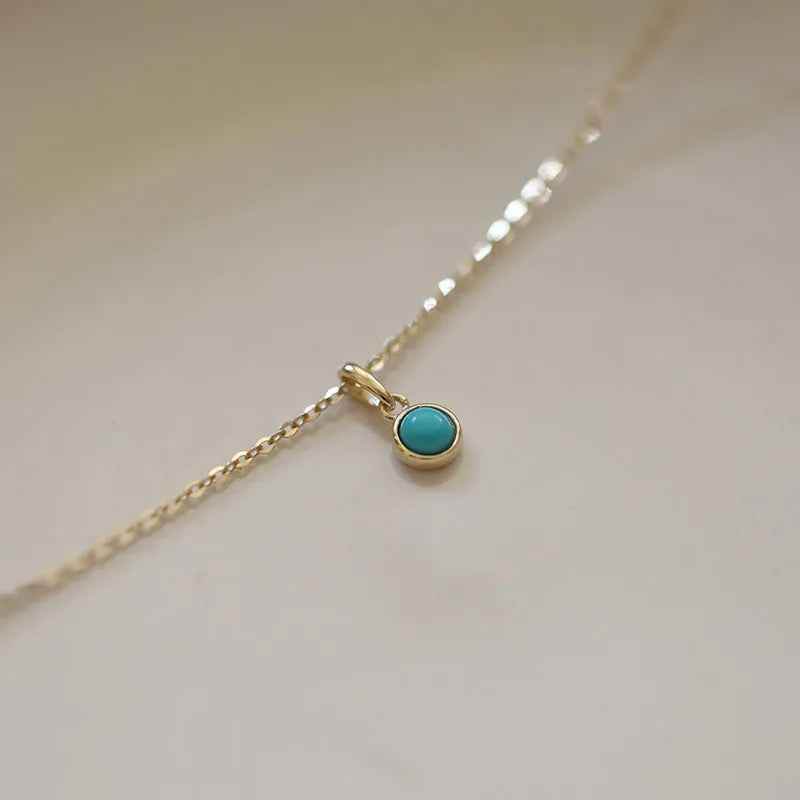 925 Sterling Silver Necklace Charm Jewelry - Geometric Blue Turquoise - xl743 - Touchy Style