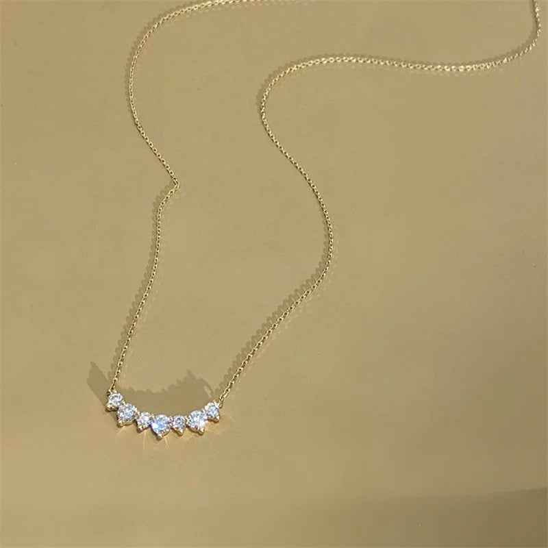 925 Sterling Silver Necklace Charm Jewelry - Geometric CZ Pendant - xl1054 - Touchy Style