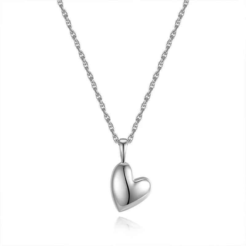 925 Sterling Silver Necklace Charm Jewelry - Heart Shaped Pendant - Xm336 - Touchy Style
