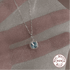 925 Sterling Silver Necklace Charm Jewelry - Mint Mambo Square Zircon - Xm384-N - Touchy Style