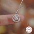 925 Sterling Silver Necklace Charm Jewelry - Round Super Flash Zircon - Xm388 - Touchy Style