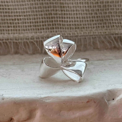 925 Sterling Silver Open Finger Ring Charm Jewelry - Elegant Bowtie Ribbon - TSJ109 - Touchy Style