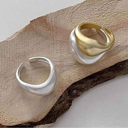 925 Sterling Silver Open Finger Ring Charm Jewelry - Wavy, Geometric Punk - TSJ112 - Touchy Style