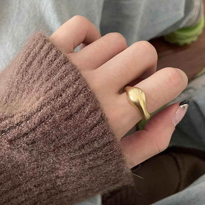 925 Sterling Silver Open Finger Ring Charm Jewelry - Wavy, Geometric Punk - TSJ112 - Touchy Style