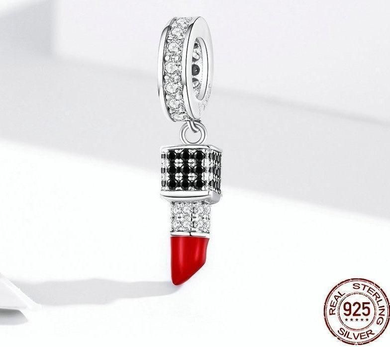 925 Sterling Silver Pendant Charm Jewelry Lipstick SCC1392 Without Chain - Touchy Style .