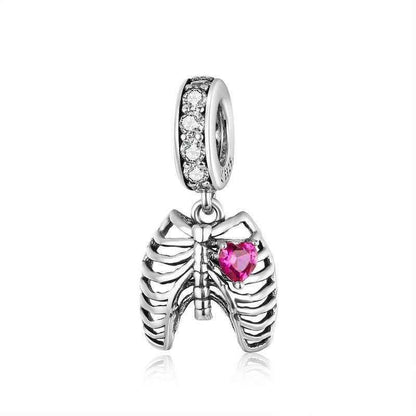 925 Sterling Silver Pendant Charm Jewelry Love Skeleton ECC1459 Without Chain - Touchy Style