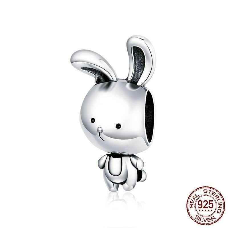 925 Sterling Silver Pendant Charm Jewelry WFS02 Rabbit Shape Without Chain - Touchy Style