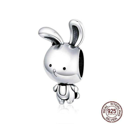 925 Sterling Silver Pendant Charm Jewelry WFS02 Rabbit Shape Without Chain - Touchy Style