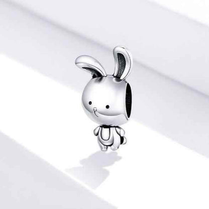 925 Sterling Silver Pendant Charm Jewelry WFS02 Rabbit Shape Without Chain - Touchy Style .