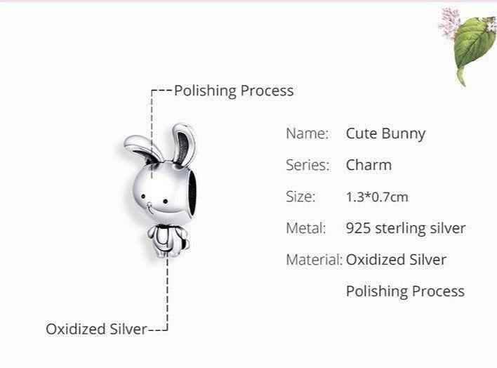925 Sterling Silver Pendant Charm Jewelry WFS02 Rabbit Shape Without Chain - Touchy Style