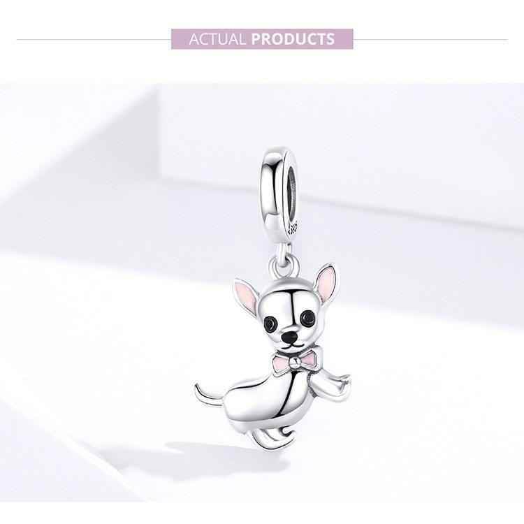 925 Sterling Silver Pendent Charm Jewelry Chihuahua Dog SCC1317 - Touchy Style