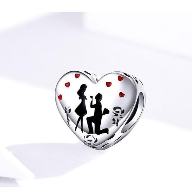 925 Sterling Silver Pendent Charm Jewelry Marry Me Heart 