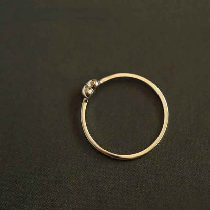 925 Sterling Silver 14K Gold Plated Finger Ring Charm Jewelry - Tiny Heart - Xm101 - Touchy Style