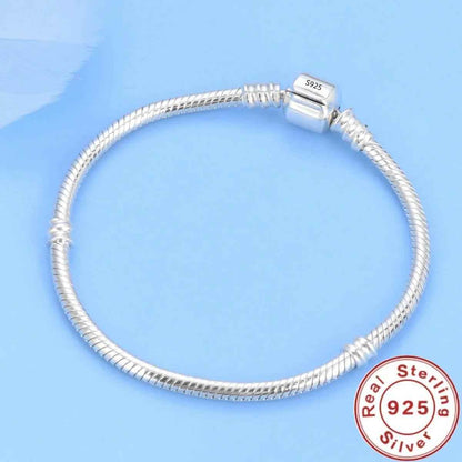 925 Sterling Silver Plated Snake Chain Bracelet Charm Jewelry ZJCL12 - Touchy Style