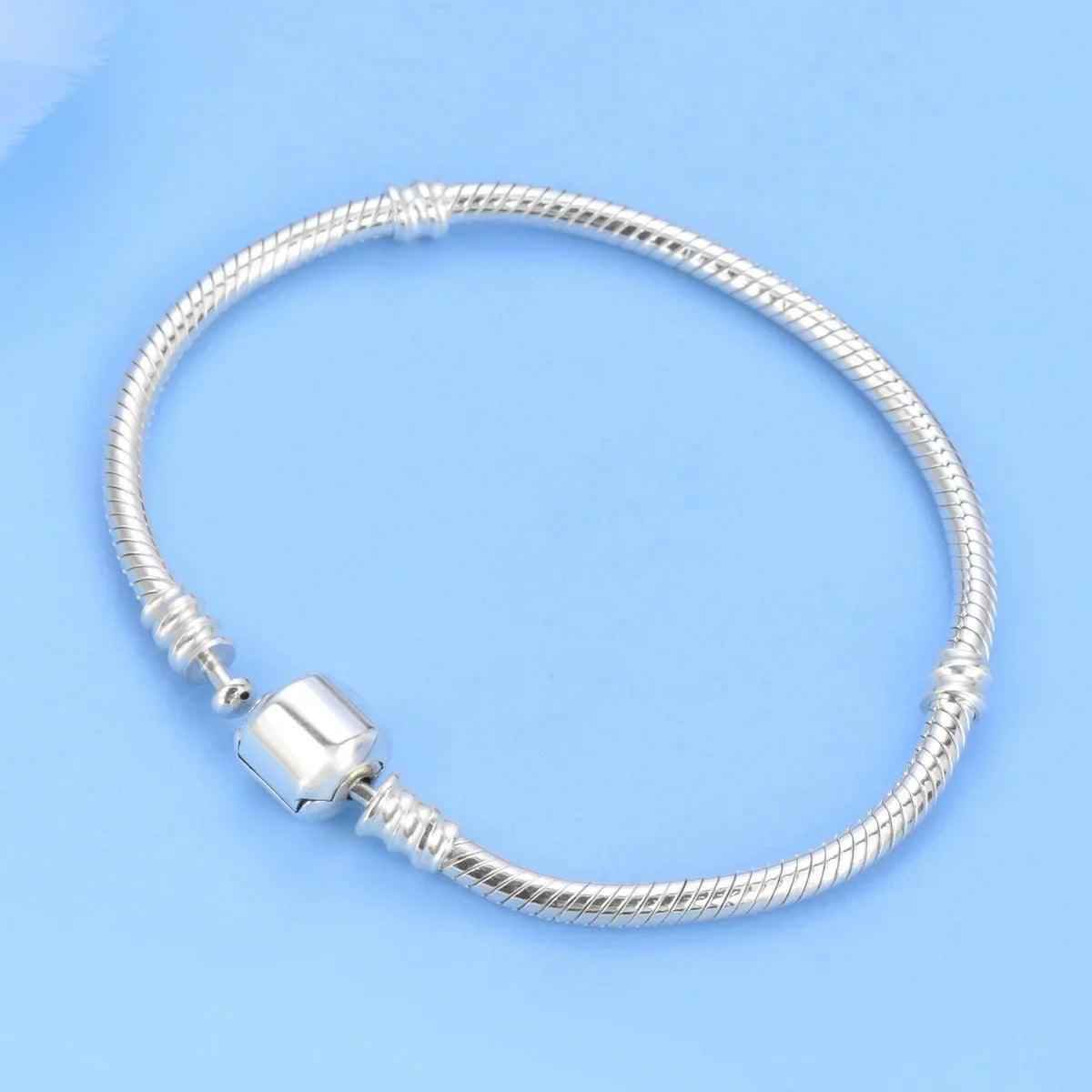 925 Sterling Silver Plated Snake Chain Bracelet Charm Jewelry ZJCL12 - Touchy Style
