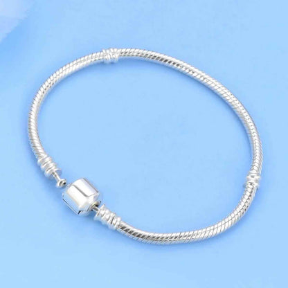 925 Sterling Silver Plated Snake Chain Bracelet Charm Jewelry ZJCL12 - Touchy Style