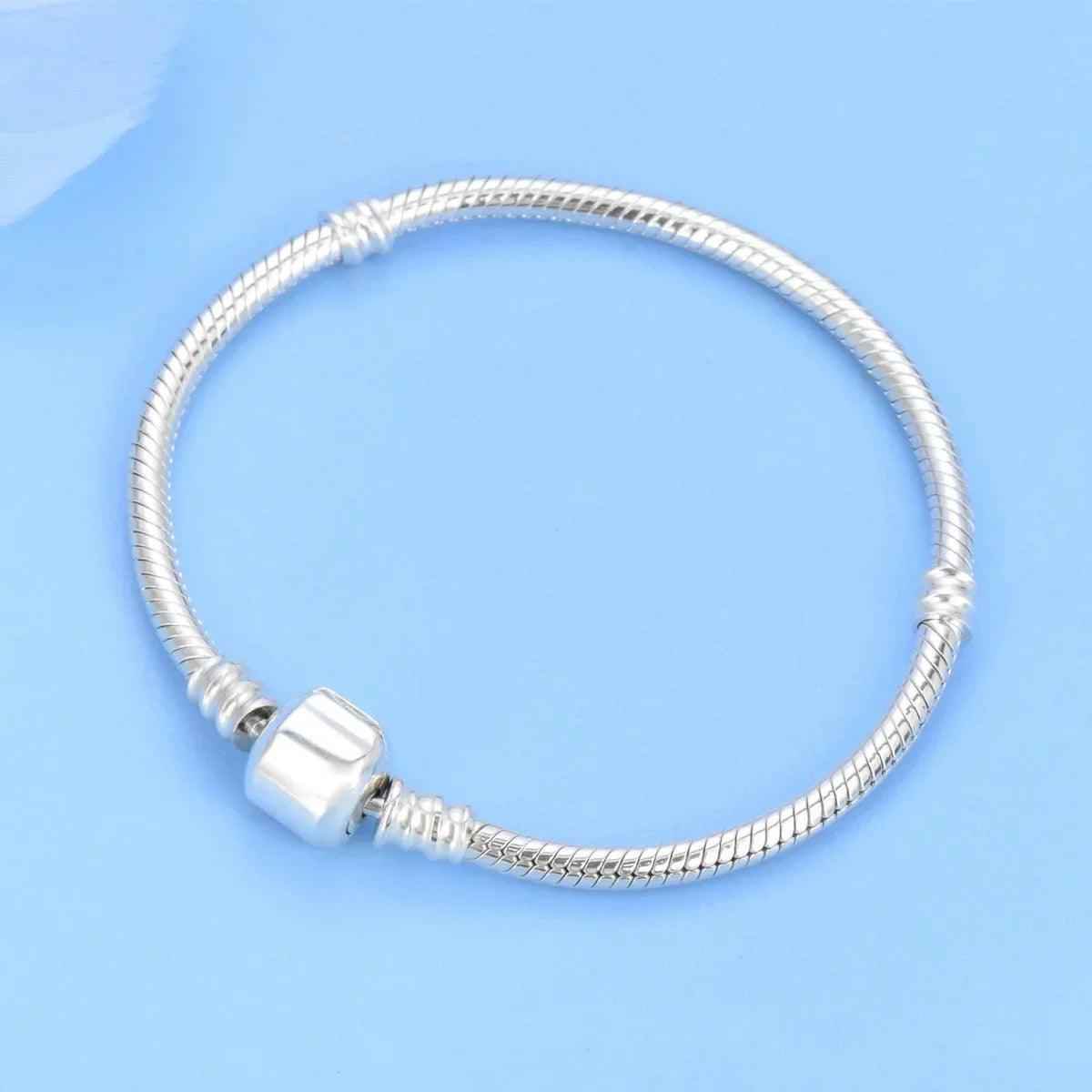 925 Sterling Silver Plated Snake Chain Bracelet Charm Jewelry ZJCL12 - Touchy Style