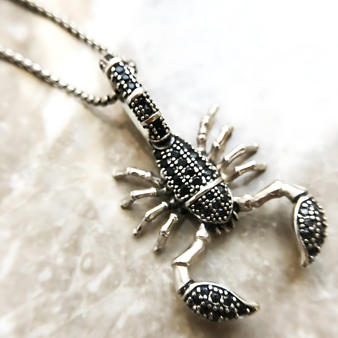 925 Sterling Silver Scorpion Link Chain Necklace: TJ116 Fashion Jewelry Charm - Touchy Style .