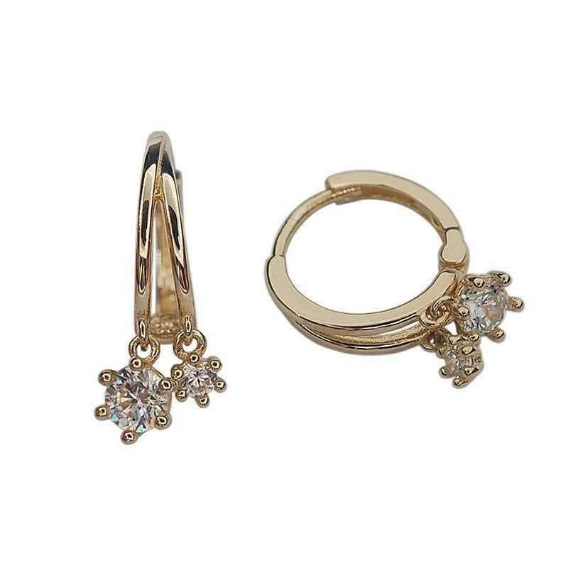925 Sterling Silver Shiny Crystal Earrings Charm Jewelry FB310 - Touchy Style