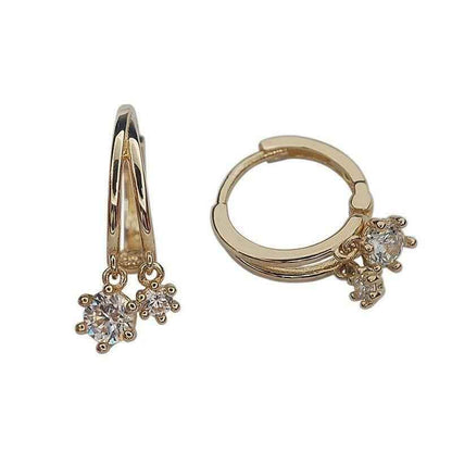 925 Sterling Silver Shiny Crystal Earrings Charm Jewelry FB310 - Touchy Style