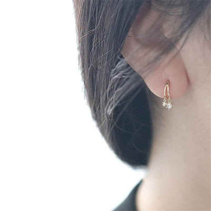 925 Sterling Silver Shiny Crystal Earrings Charm Jewelry FB310 - Touchy Style