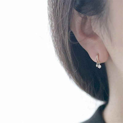 925 Sterling Silver Shiny Crystal Earrings Charm Jewelry FB310 - Touchy Style