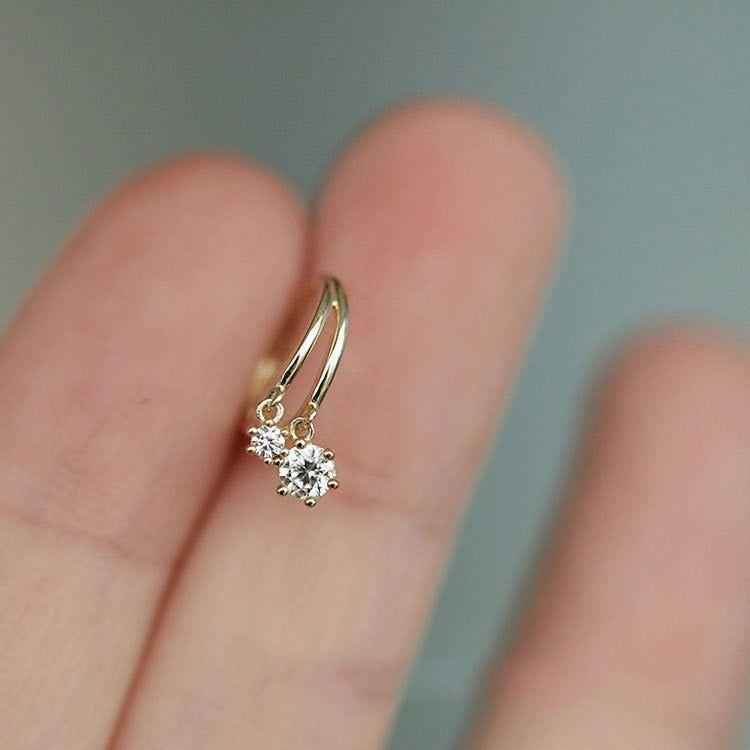 925 Sterling Silver Shiny Crystal Earrings Charm Jewelry FB310 - Touchy Style
