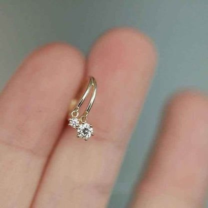 925 Sterling Silver Shiny Crystal Earrings Charm Jewelry FB310 - Touchy Style