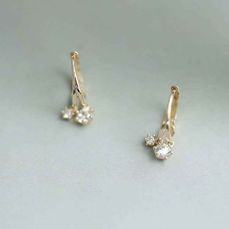 925 Sterling Silver Shiny Crystal Earrings Charm Jewelry FB310 - Touchy Style