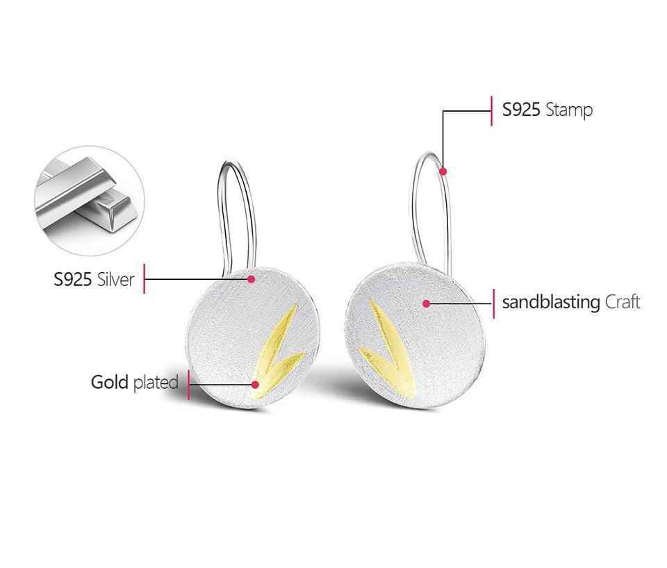 925 Sterling Silver Small Bamboo Leaves Dangle Earrings: Charm Jewelry (LFJB0267) - Touchy Style