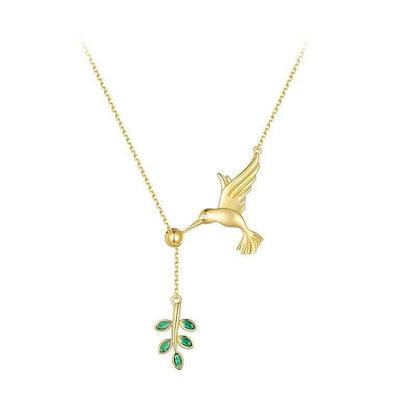 925 Sterling Silver Spring Bird &amp; Tree Pendant Necklace Charm Jewelry - Touchy Style