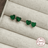 925 Sterling Silver Stud Earrings Charm Jewelry - Green Zircon Heart-shaped - Xm381 - Touchy Style