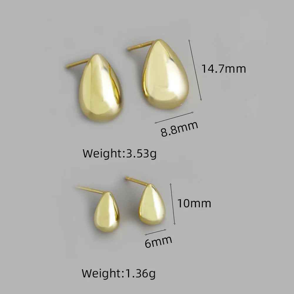 925 Sterling Silver Stud Earrings Charm Jewelry - Light Drop-shaped - MD412 - Touchy Style