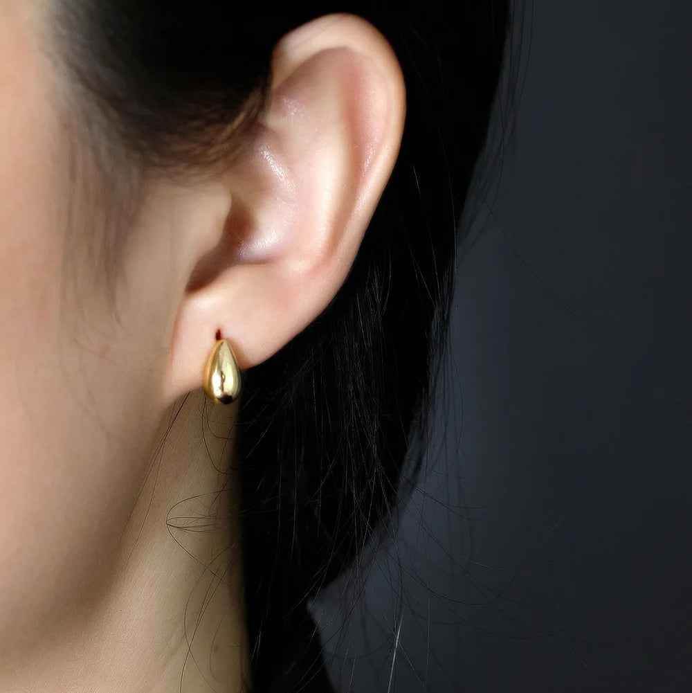 925 Sterling Silver Stud Earrings Charm Jewelry - Light Drop-shaped - MD412 - Touchy Style