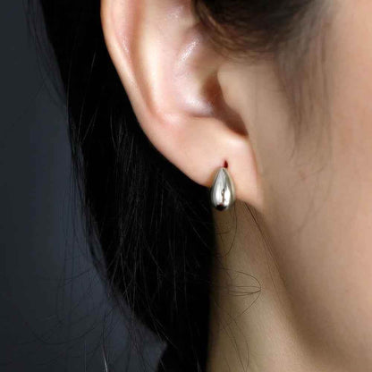 925 Sterling Silver Stud Earrings Charm Jewelry - Light Drop-shaped - MD412 - Touchy Style