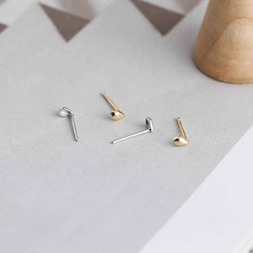 925 Sterling Silver Stud Earrings Charm Jewelry - Mini Water Drop - MD379 - Touchy Style