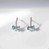925 Sterling Silver Stud Earrings Charm Jewelry - Ocean Blue Bowknot - Xm375 - Touchy Style