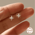 925 Sterling Silver Stud Earrings Charm Jewelry - Opal Mini Flower - Xm368 - Touchy Style