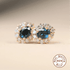 925 Sterling Silver Stud Earrings Charm Jewelry - Oval Blue Spinel Zirconia - Xm383 - Touchy Style