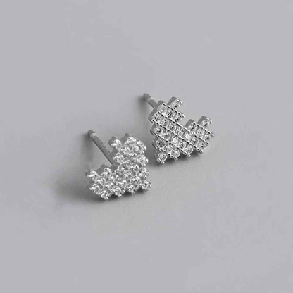 925 Sterling Silver Stud Earrings Charm Jewelry - Simple Heart-shaped - MD327 - Touchy Style