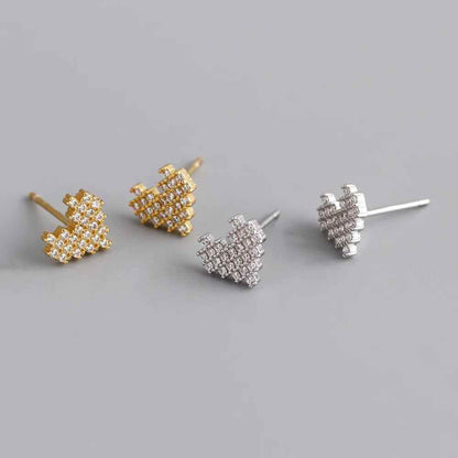 925 Sterling Silver Stud Earrings Charm Jewelry - Simple Heart-shaped - MD327 - Touchy Style