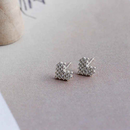 925 Sterling Silver Stud Earrings Charm Jewelry - Simple Heart-shaped - MD327 - Touchy Style