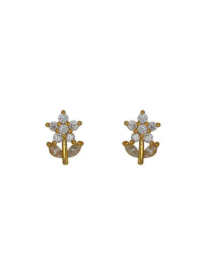 925 Sterling Silver Stud Earrings Charm Jewelry - Small Fresh Flower - Xm340 - Touchy Style