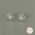 925 Sterling Silver Stud Earrings Charm Jewelry - Sunflower Mini Opal - Xm398 - Touchy Style