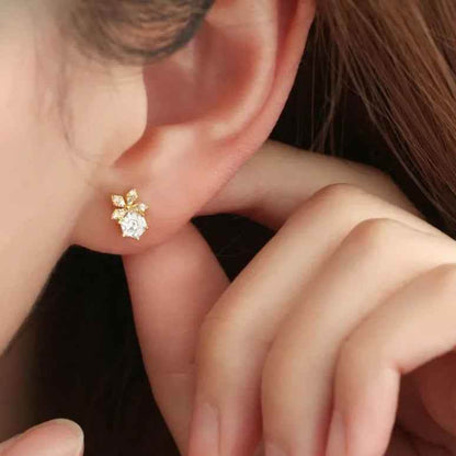 925 Sterling Silver Stud Earrings Charm Jewelry - Sweet Flower - Xm366 - Touchy Style